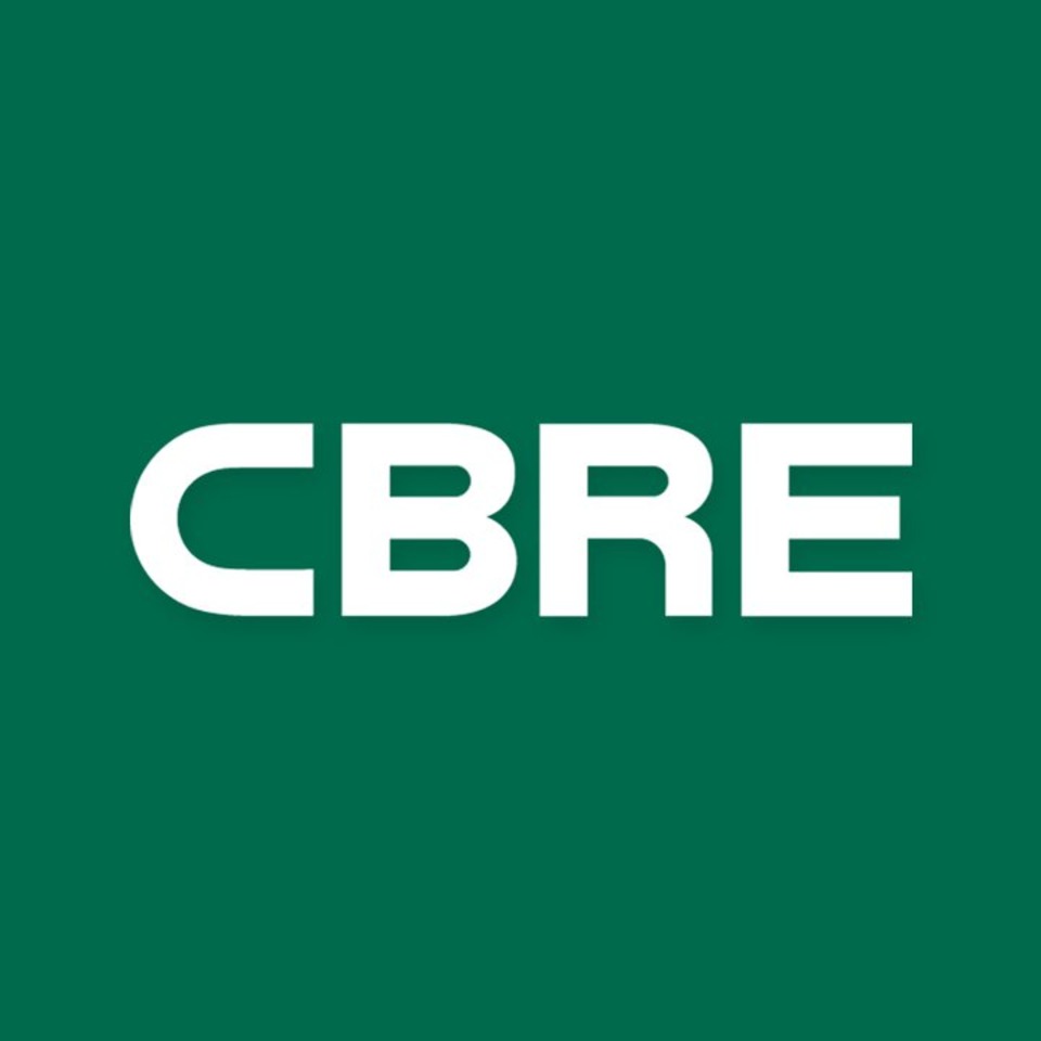 CBRE green background logo